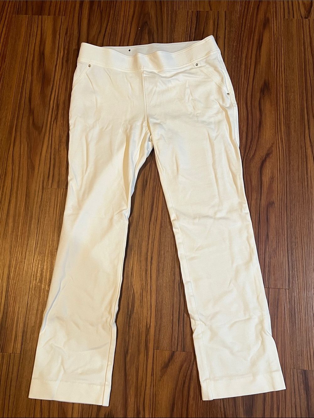 INC International Concepts White Boot-Cut Stretch Pants